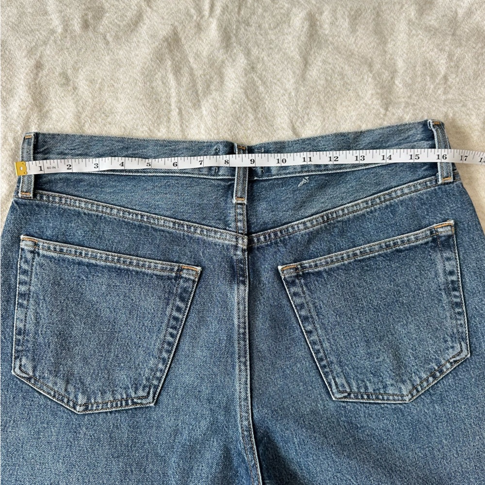 AGOLDE RISHI Denim Shorts 28 NWOT High Rise Vintage Wash Wide Leg Jorts - Picture 9 of 11